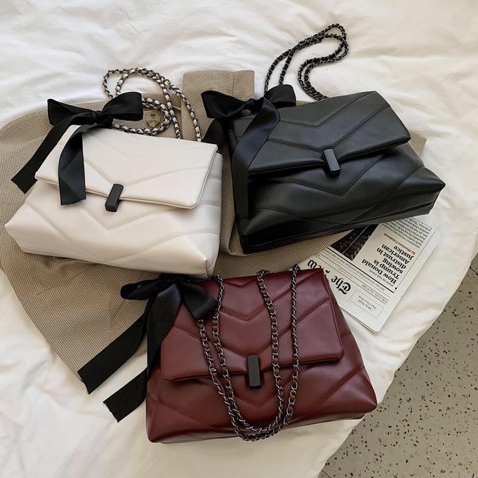 BJ15252 - BLACK/RED/WHITE TAS SLEMPANG BAHU TOTE TAS WANITA TALI RANTAI FASHION IMPORT MODIS ELEGAN TERMURAH TERLARIS TERBARU BAGSTORE JAKARTA TAS BATAM CR7546 JT91200 EL5252 GT1785 LT1439 BQ3164