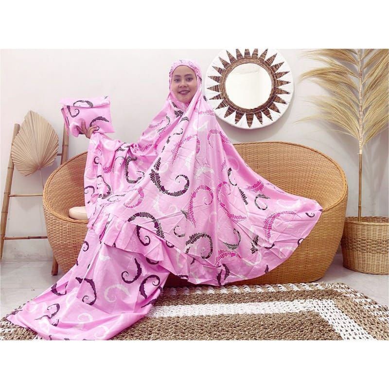 Mukena Dewasa Jumbo Katun Rayon Mukena Wanita Motif Alat Sholat MKN194