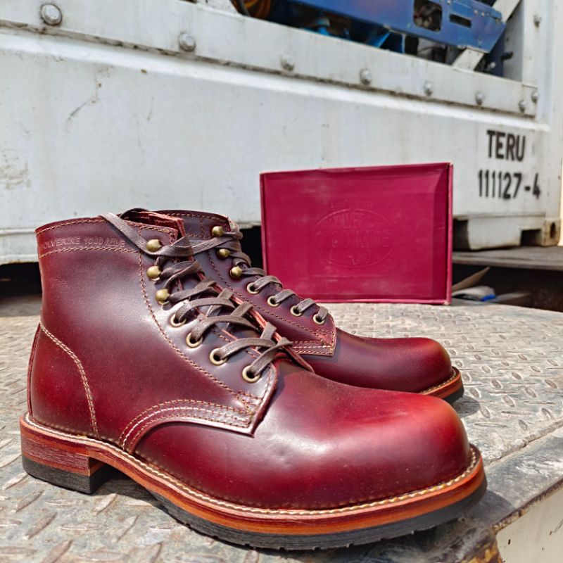 (NEW) Sepatu Wolverine 1000 Mile Brown Full Grain Smoot Leather Ultimate PK (NEW)