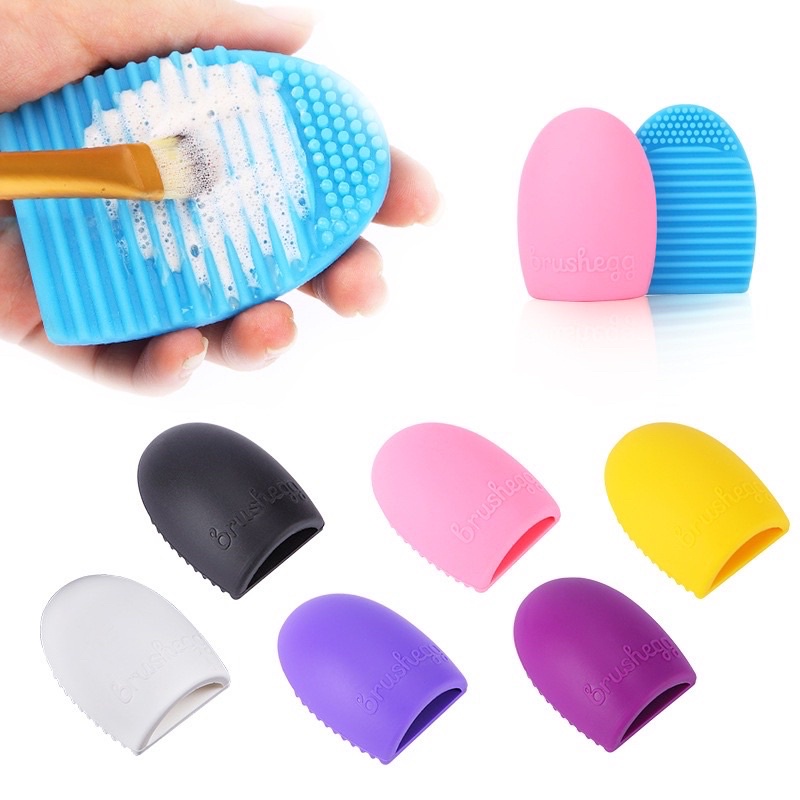 Brush Egg Pad silikon pembersi kuas make up