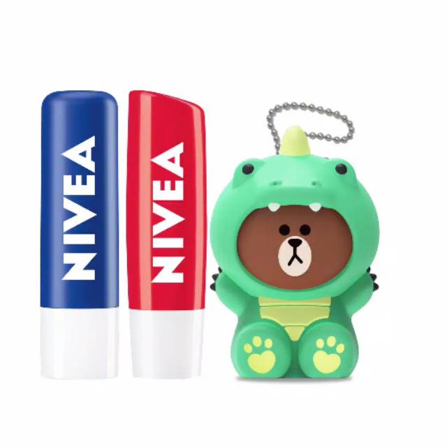 Nivea lip care edisi line brown dino