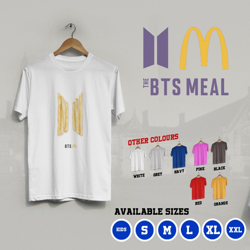 Kaos The BTS Meal McD Mc Donalds Logo K-Pop Bangtan Boys Army T-Shirt Anak dan Dewasa