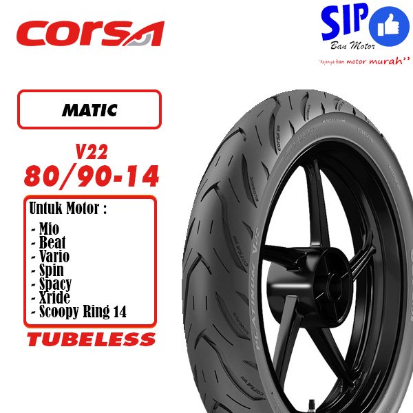 Ban motor matic Corsa V22 80 90 14 platinum tubeless mio beat vario