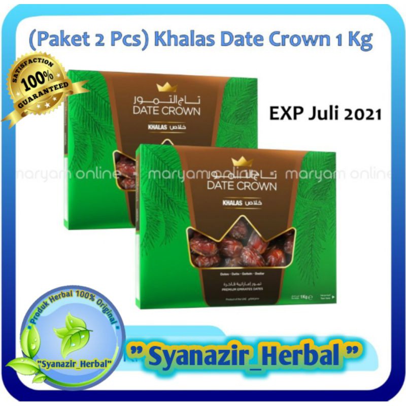 

2 Paket Kurma Date Crown Khalas Premium Emirates Dates 1kg -2x1kg