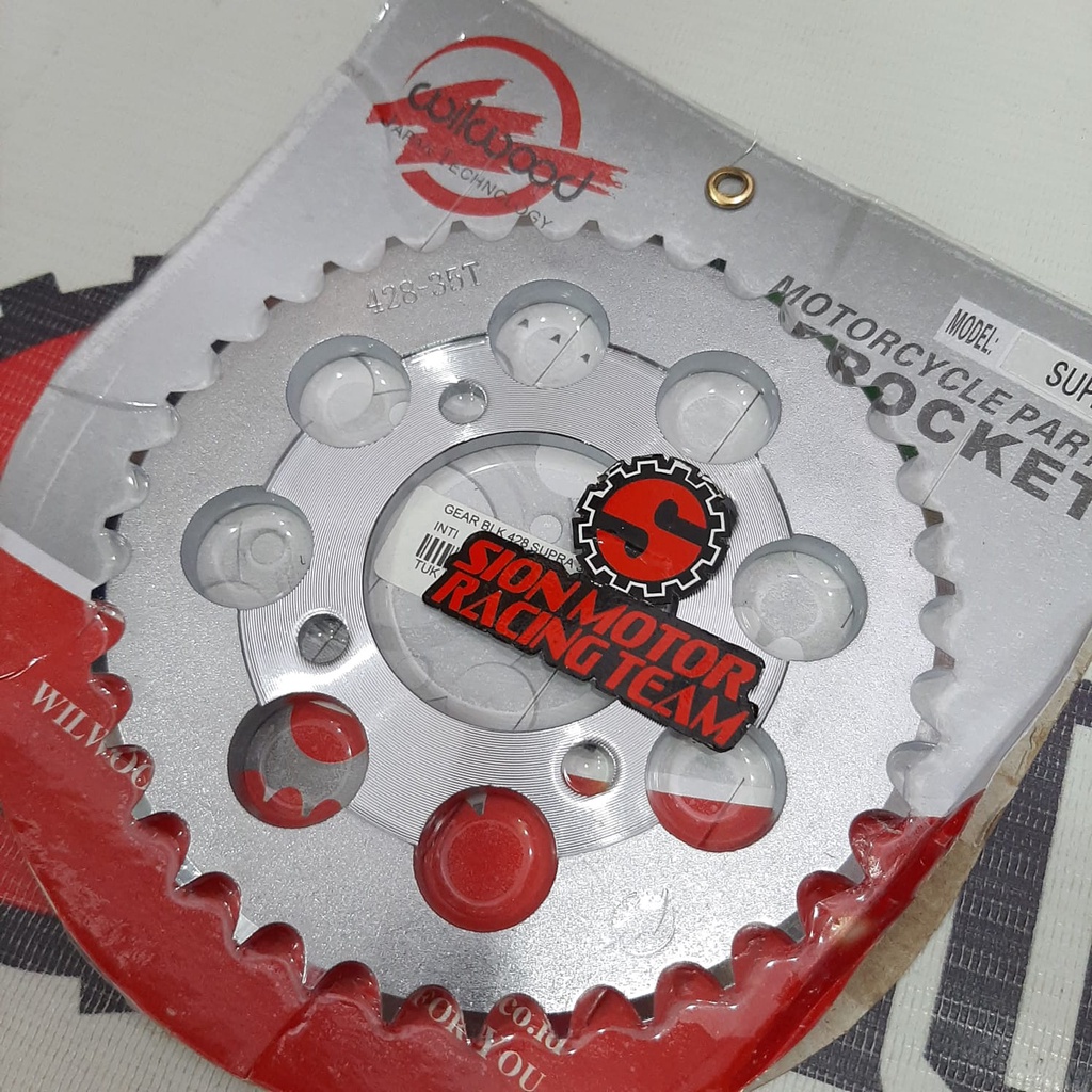 Gir Gear Belakang / Sprocket Honda Grand / Supra / Legenda / Prima 428 - 35T Wilwood Chrome-2