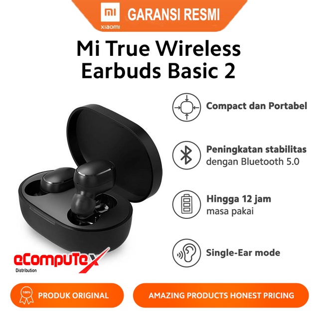 XIAOMI MI TRUE WIRELESS EARBUDS BASIC 2 ORIGINAL / XIAOMI MI TWS EARBUDS BASIC 2 RESMI