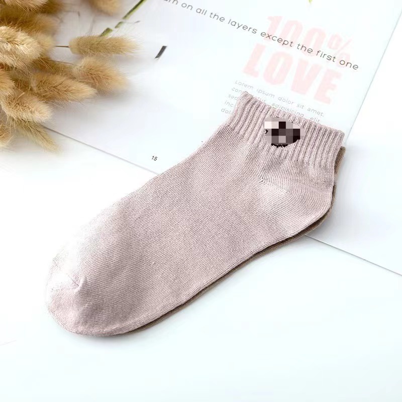 【CT】Kaos Kaki Fashion Unisex Motif Line Beruang Brown Wanita Pria Murah Import #KK 01-KREM