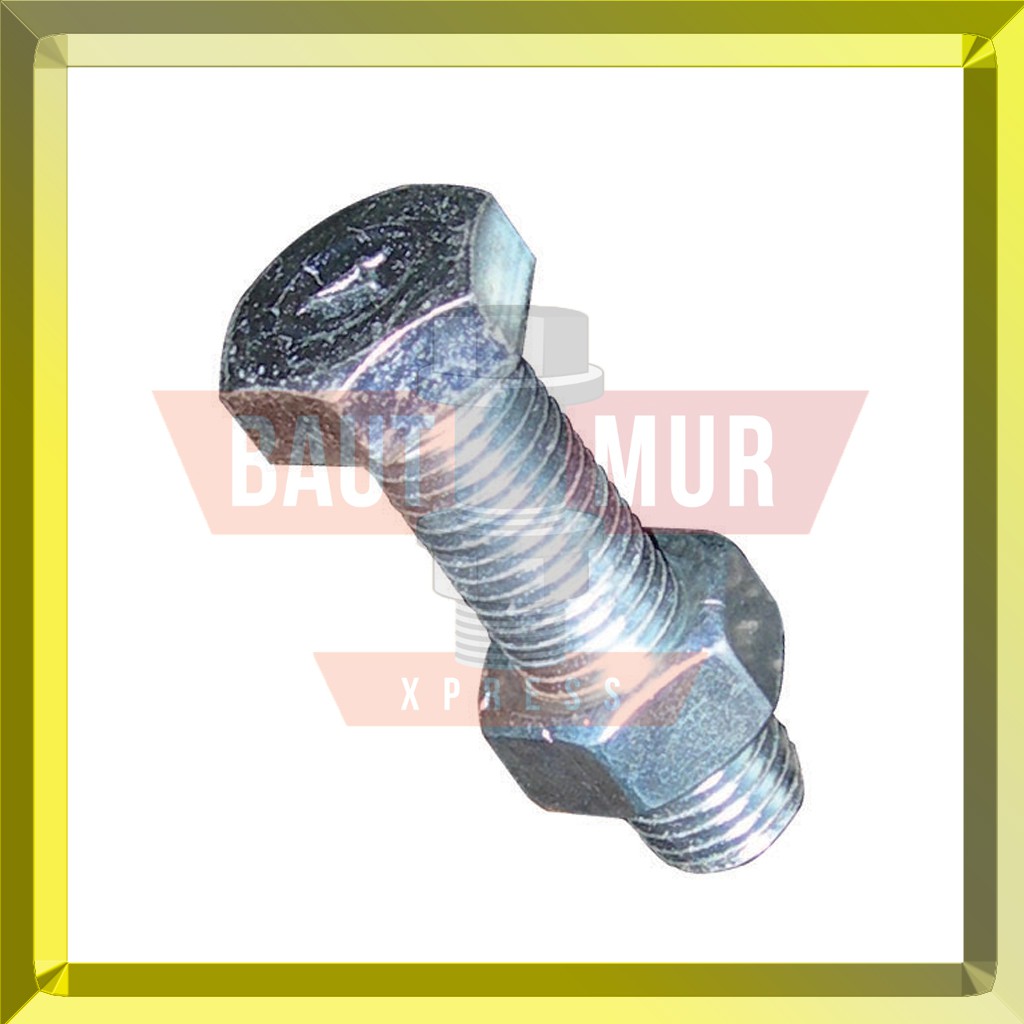Baut Mur M6 X 25 Putih Kunci 10