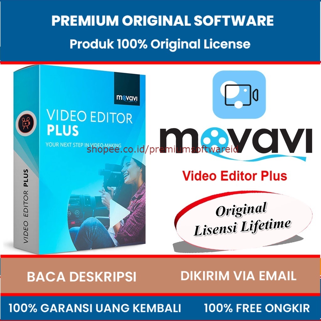 Movavi Video Editor Plus 2023 Lifetime Pro - Aplikasi Pengeditan Video dengan Fitur Kreatif Efek Transisi untuk Membuat / Mengedit Video Menarik Ideal untuk Pembuat Konten Blogger dan youtuber