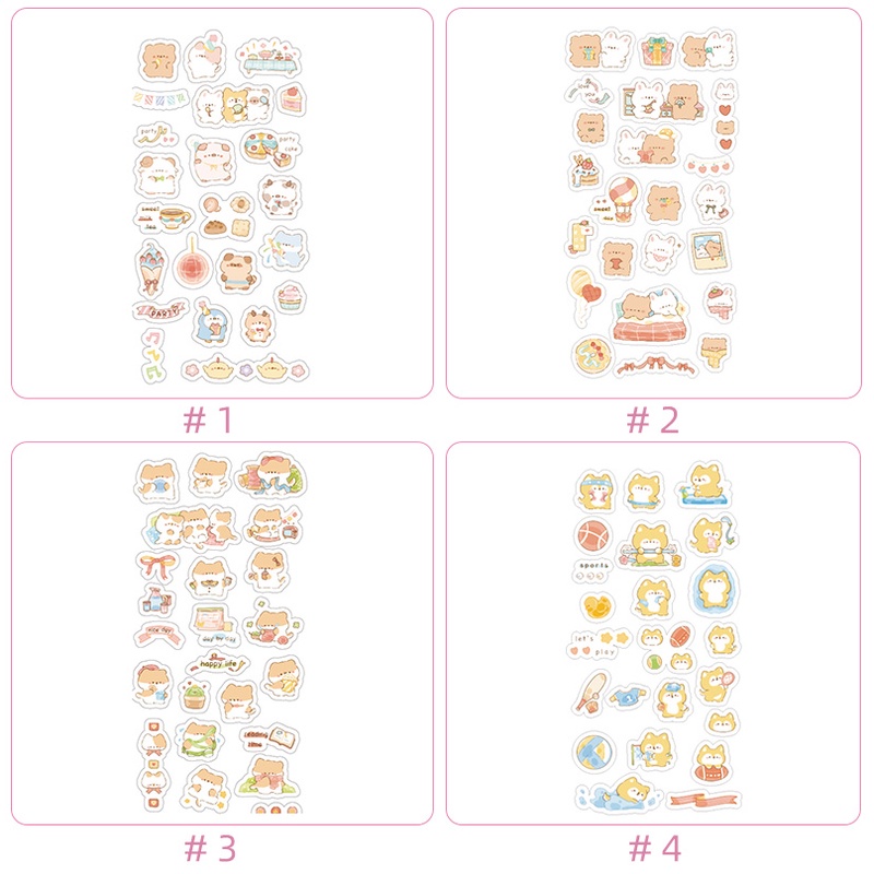 46pcs Stiker Motif Kartun Hewan Peliharaan Untuk Dekorasi