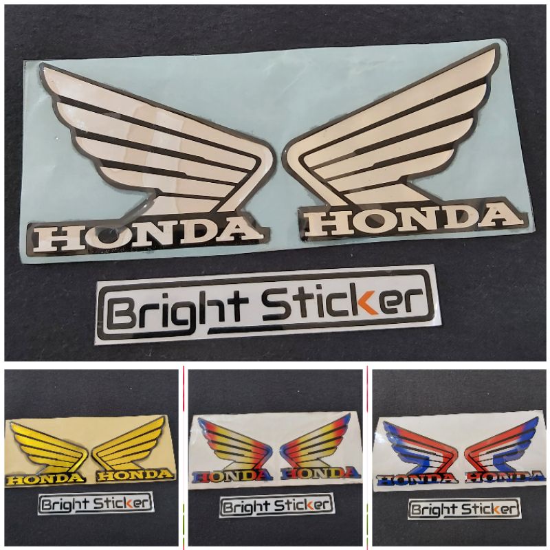 STICKER EMBLEM HONDA SAYAP WING TIMBUL 3D