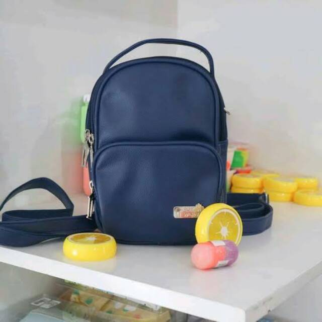 Tas Ransel Mini Humaira Biru Tua Rumah Warna