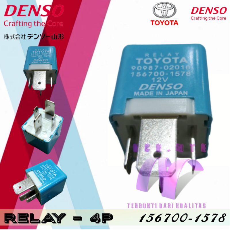 RELAY LAMPU-RELAY HEAD LAMP 4 KAKI TOYOTA KIJANG INNOVA/HILUX/HT130/FORTUNER/AVANZA/UNIVERSAL DENSO