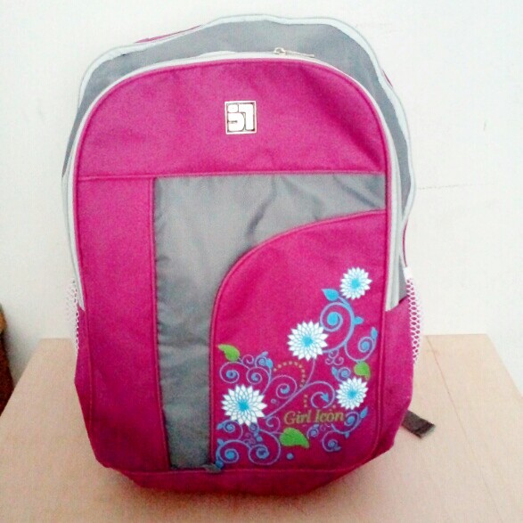 TAS RANSEL ANAK SEKOLAH PEREMPUAN CEWEK SD TK SMP WARNA PINK ORIGINAL