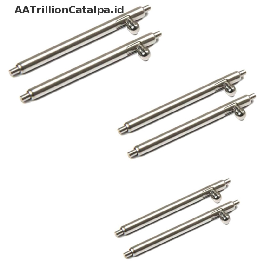 10 Pcs Pin Bar Strap Jam Tangan Bahan Stainless Steel Ukuran 12-24mm