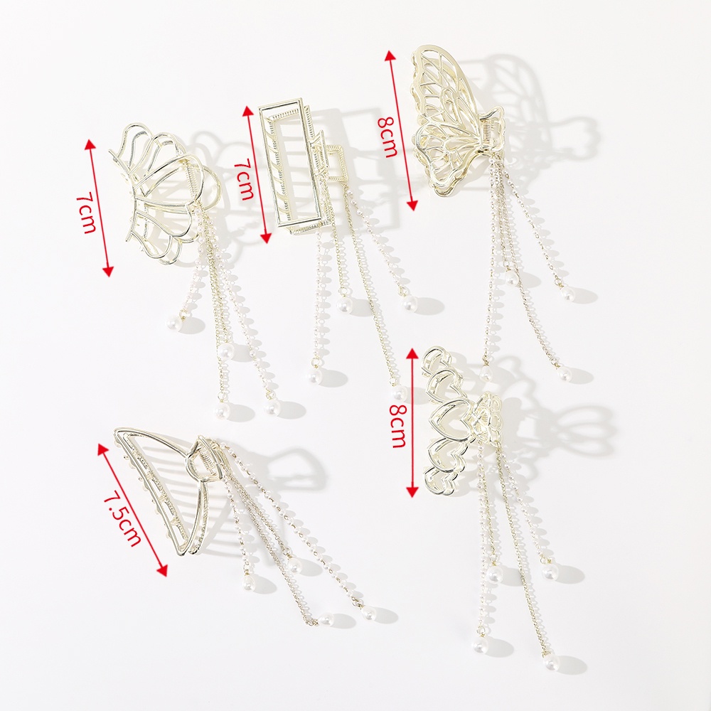 Jepit Rambut Bahan Metal Aksen Mutiara Gaya Korea Untuk Wanita