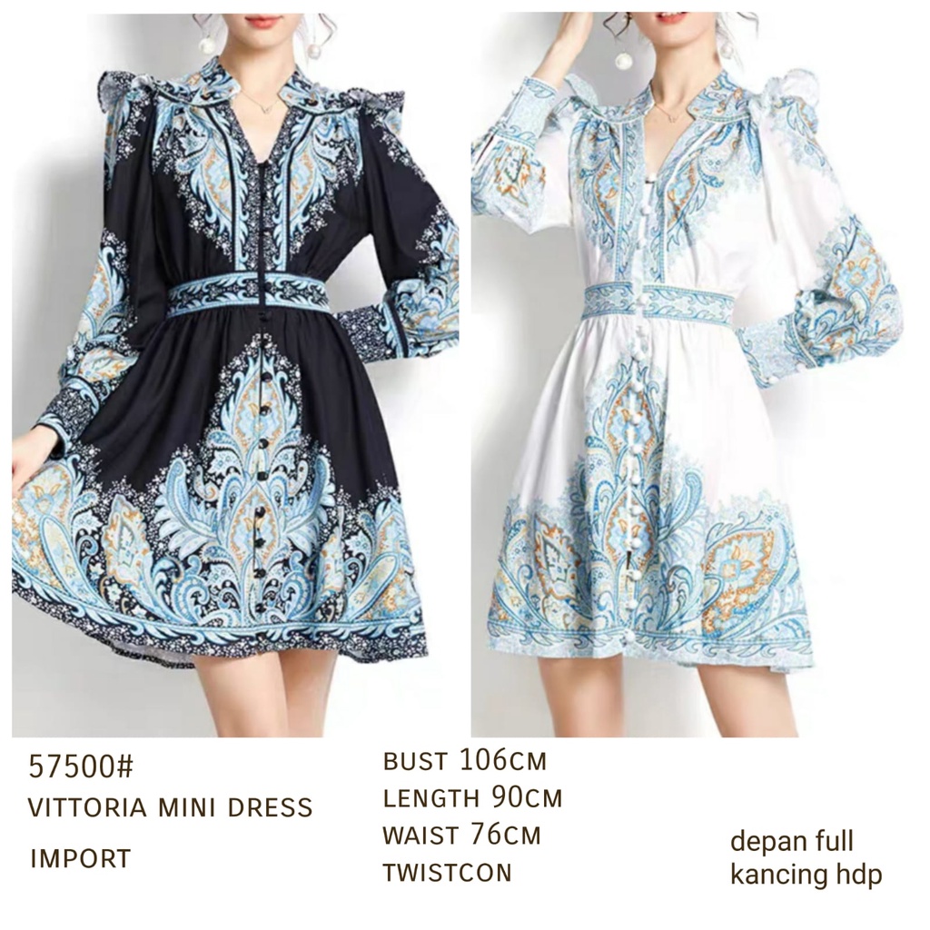 57500# Vittoria mini dress FASHION WANITA GROSIR three m threem 3m 3ms