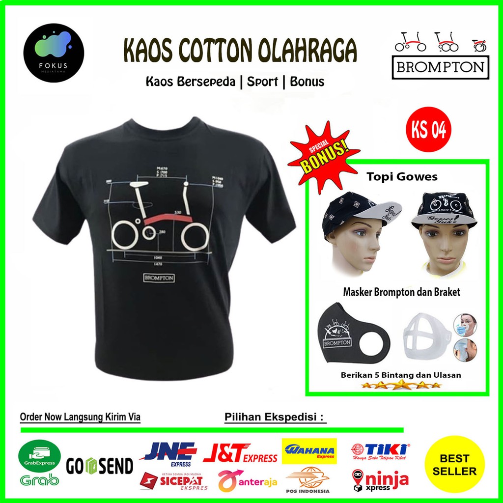 Kaos Sepeda Brompton Tshirt Gowes Bersepeda (Derajat)