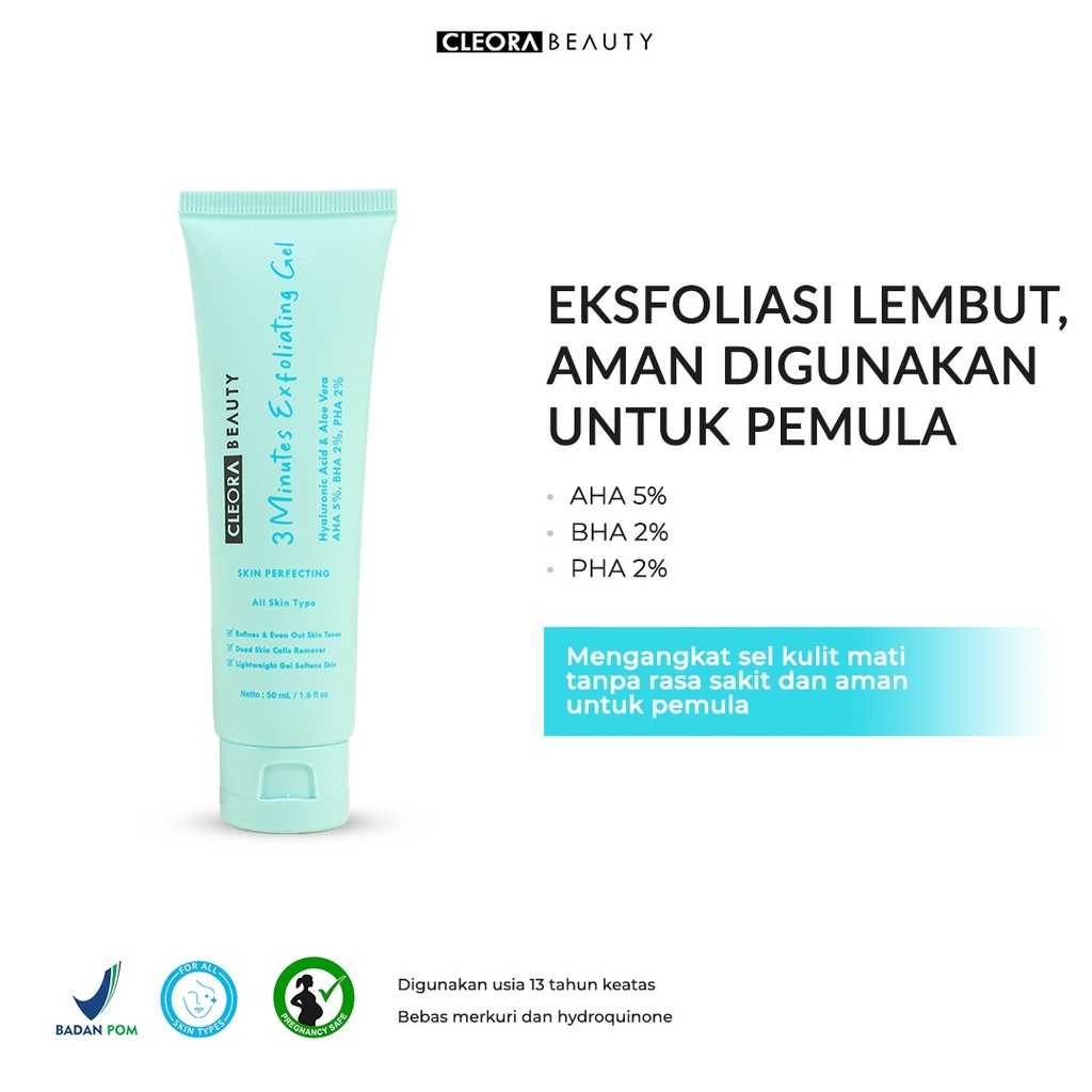 (READY) Cleora 3 Minutes Exfoliating Gel Kemasan New / Cleora Exfoliating mengangkat sel kulit mati