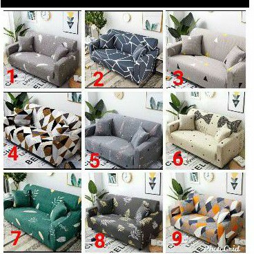 COVER SOFA SEATER sarung sofa elastis stretch elastic - CREAM SMILE