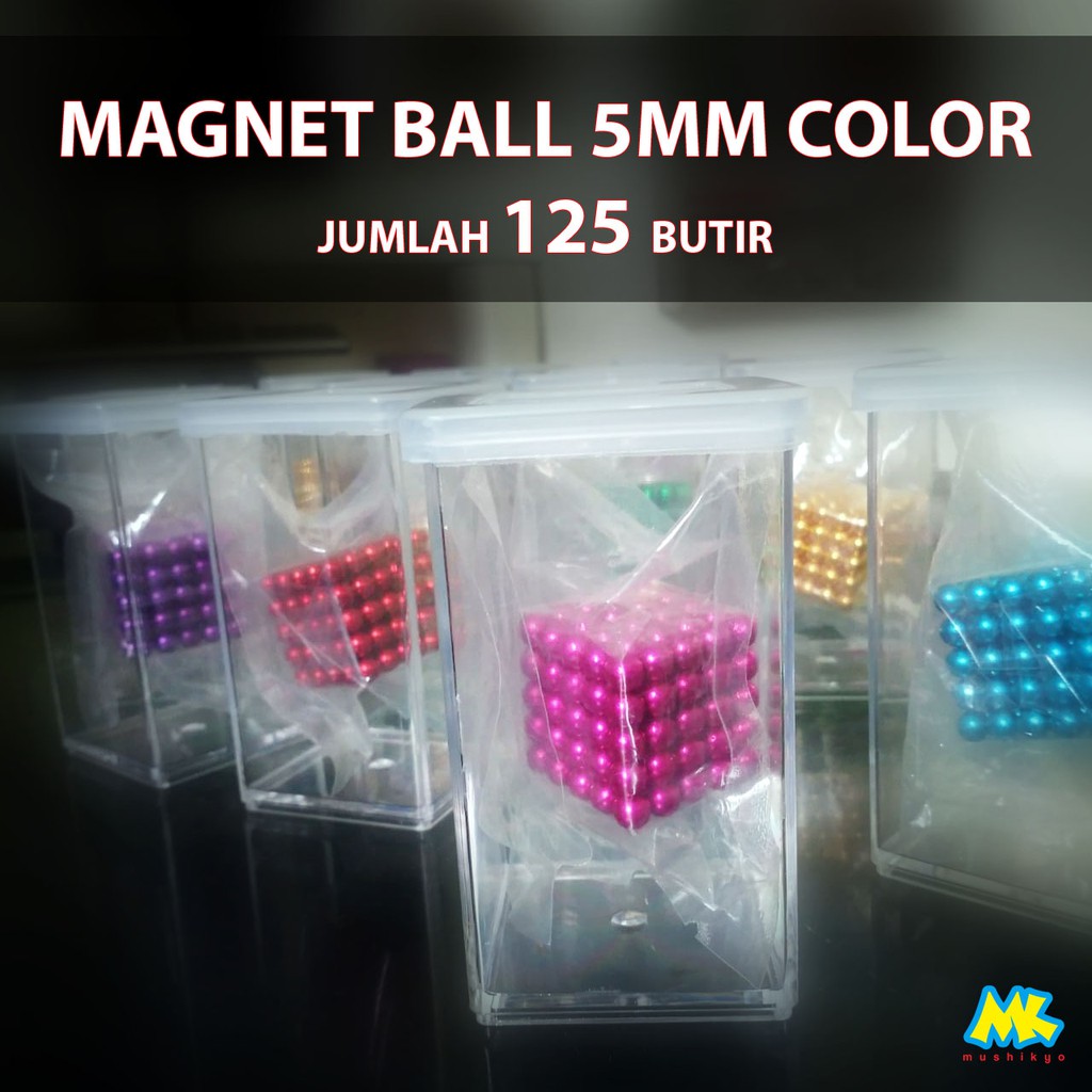 Bola magnet mainan  125 Bola Magnet 5MM Color Magnetic 