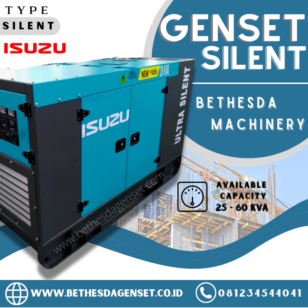 Genset Isuzu 60 kva 50Kva 30 KVA Silent Type