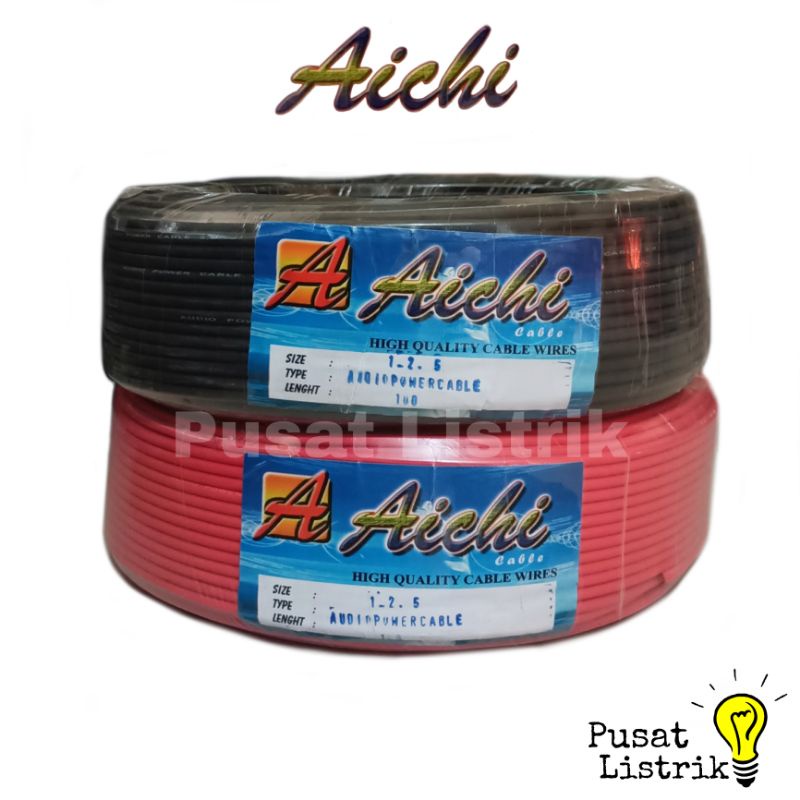 Kabel NYA 1x2,5mm 100 yard Kabel Tunggal 100 Yard Aichi Hitam Merah