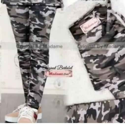 ☈ Celana Rok Senam Army - Celana Legging Rok Army - Celana Rok Legging Army - Training Loreng Wanita