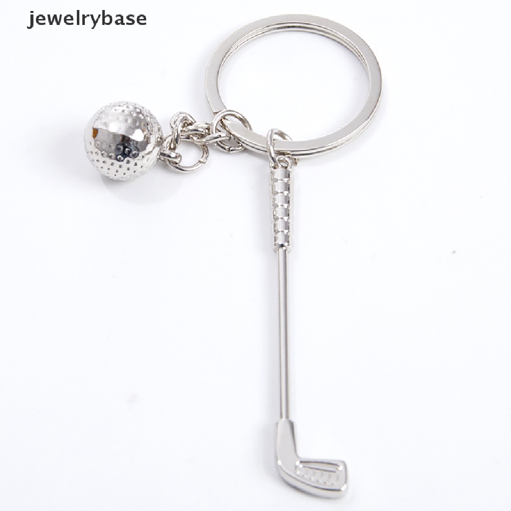 Gantungan Kunci Bentuk Bola Golf Bahan Alloy Warna Silver Untuk Tas / Dompet / Handphone