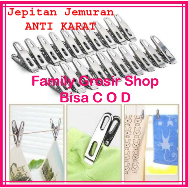 Jepitan Jemuran Anti Karat Stainless steel Jepitan Baju Pakaian SS