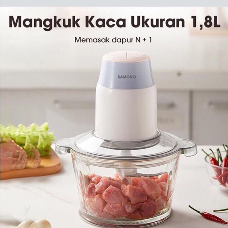 SAMONO ORIGINAL Blender Penggiling Daging Sayur dan Buah Food Processor 2 Speed 350Watt  Murah SW069