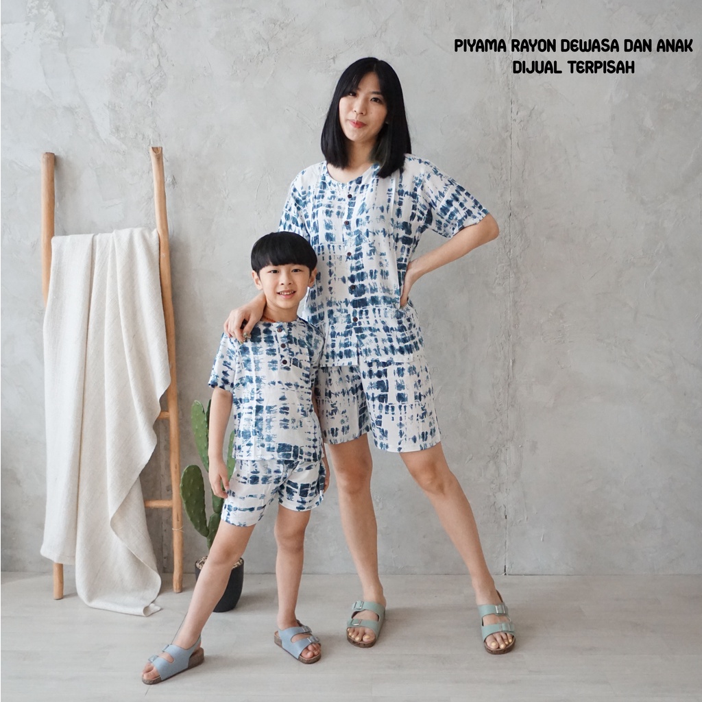 home wear dewasa piyama rayon pajamas celana pendek bahan lembut busui firendly