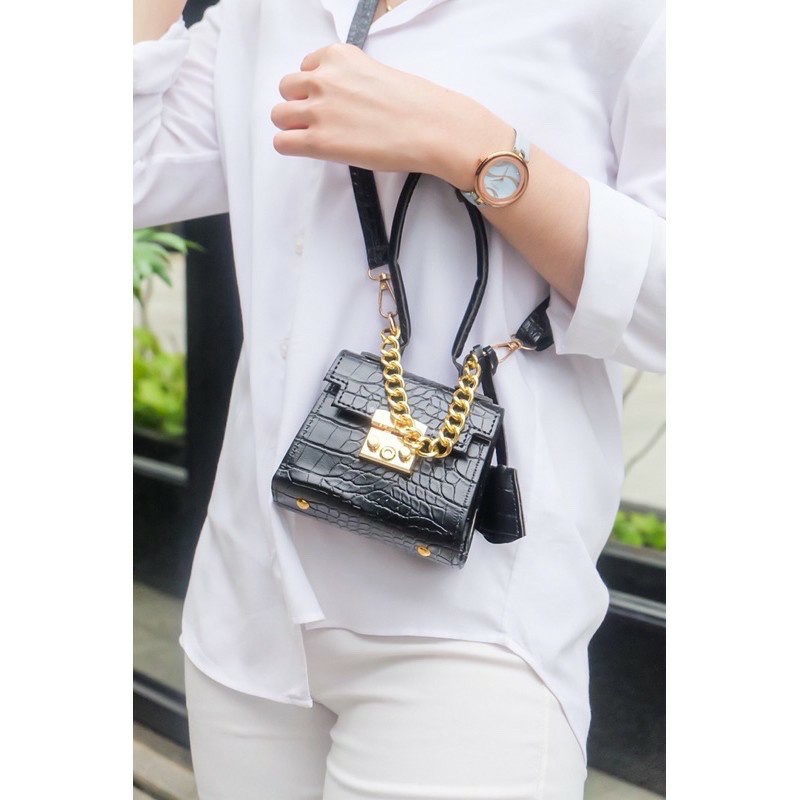 ( SIZE S ) TAS SELEMPANG WANITA - MICRO CROCO MINI - TAS MOON YOUNG - TAS ANDIN - Slingbag 6720 HITS