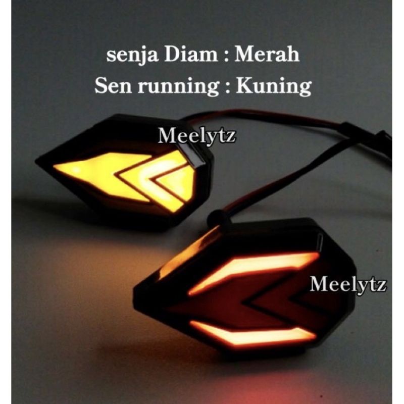 Sen Tempel Lampu Sein Tempel LED Running Model Panah Universal R15/Cbr150r/Gsx/Ninja150/Ninja250/R25