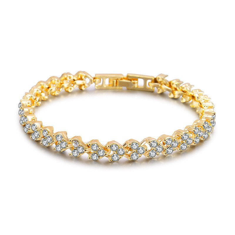 Gelang Kristal Berlian Zirkon Bahan 925 Silver