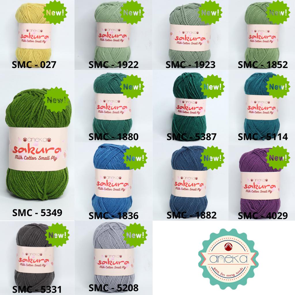 KATALOG - Benang Rajut Katun Susu 4 ply / Sakura SMALL PLY Milk Cotton Yarn - 2