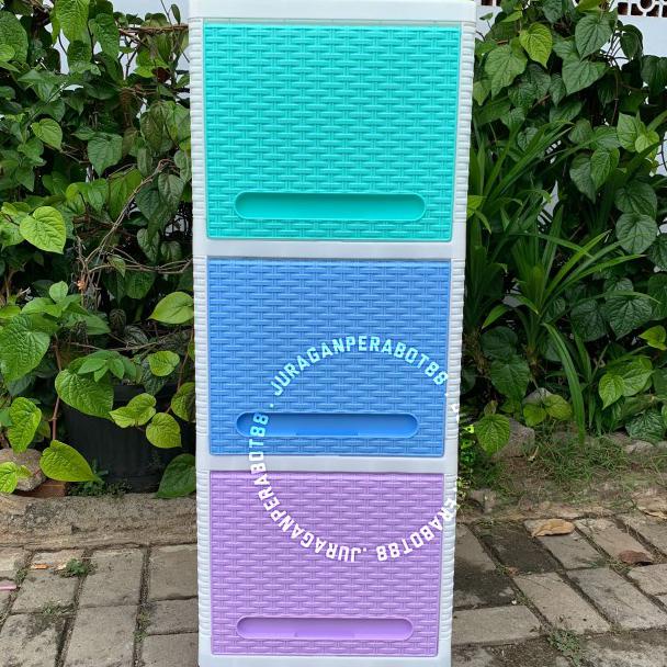 

Lemari cabinet plastik serbaguna club flip susun 3 SINGLE