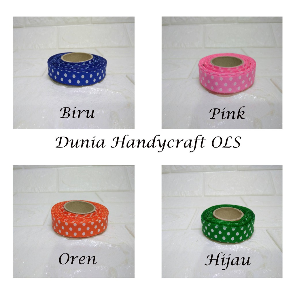 Pita Polkadot 1/2 inch Pita Warna Hiasan Kado Souvenir Murah