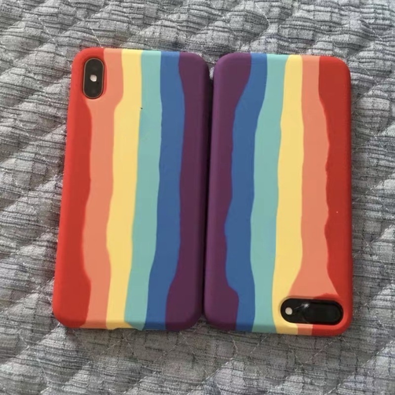 Soft case Silikon Warna Pelangi Untuk SE (2020) 6 6S 7 8plus X XR XS Max 11 Pro Max 12mini 12 Pro Max