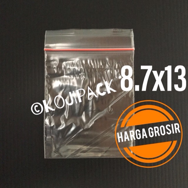Plastik Klip PE 8.7x13 PE Zipper Kualitas Tebal 1 pak isi 100