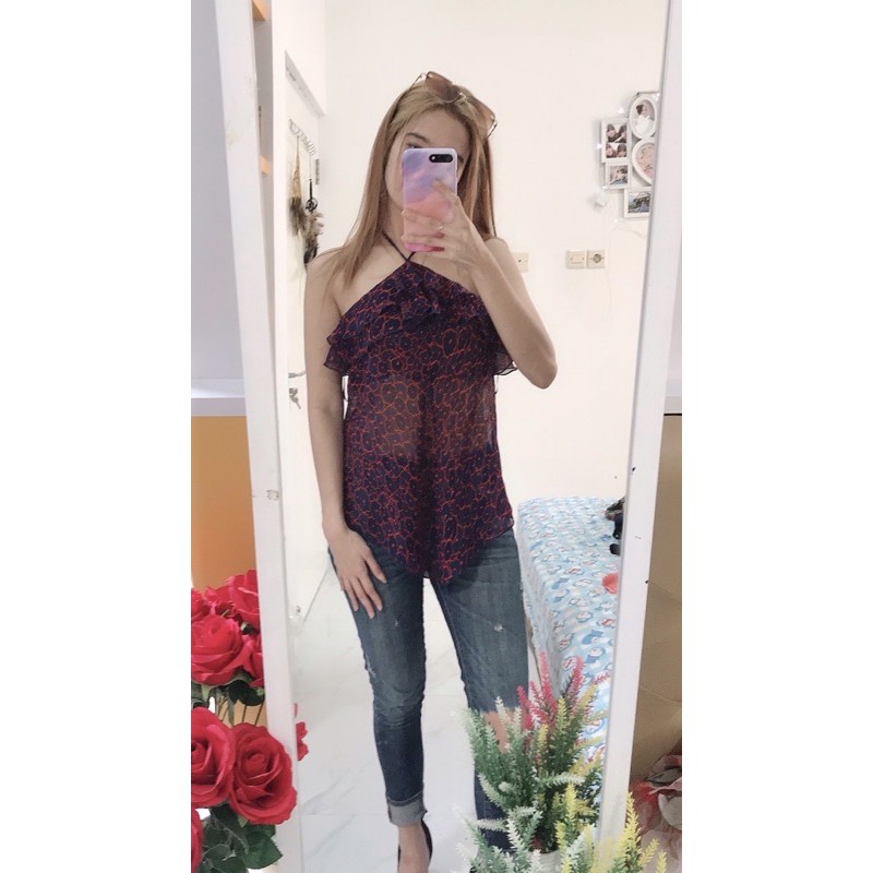 PRELOVED Halter Backless top / halter top / baju pantai / atasan party