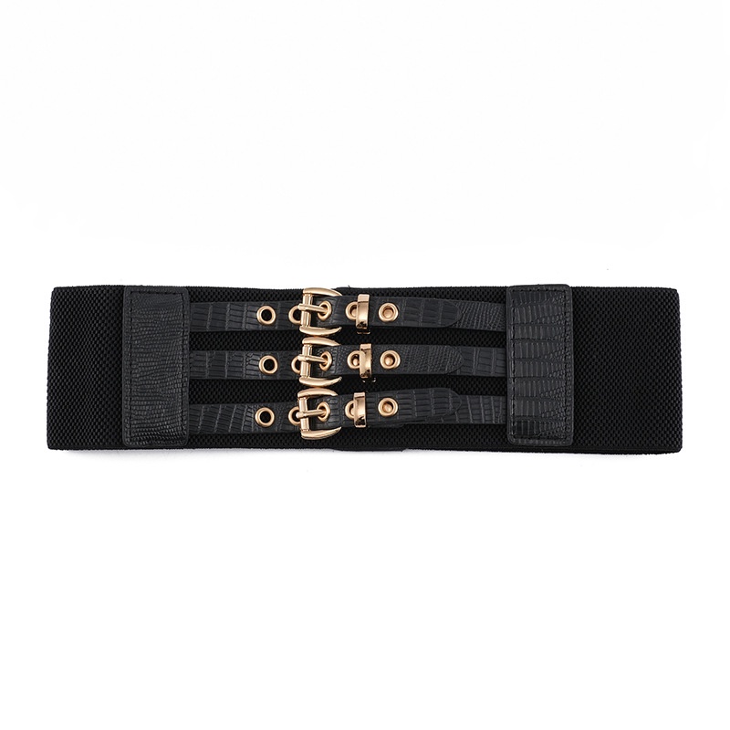 Ikat Ban Pinggang Wanita JUMBO ELASTIS THREE BUCKLE #004 Obi Korea Fashion Gasper Sabuk Karet Cewe Womens Belt Wanita