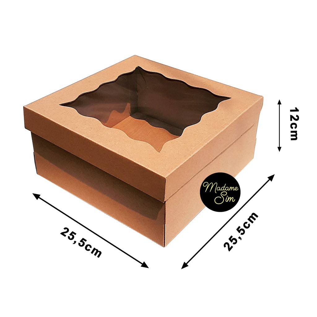 

KOTAK KUE - CAKE BOX - DUS BOLU 25x25x12 - MS-02 (ISI 10 PCS)
