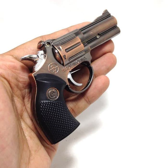 Super Promo! KOREK API PISTOL REVOLVER LASER BRONZE MANCIS LAS LIGHTER UNIK Murah!