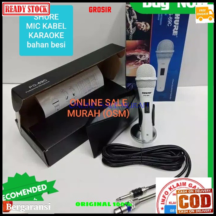 G29 Shure white legendary dynamic GE29 Mic kabel putih song musik Microphone cable karaoke vocal artis audio sound mik pengeras suara pro profesional vokal mikrophone dinamic cardioid legendaris  TERBUAT DARI BESI metal Bisa segala jenis audio sound Langs
