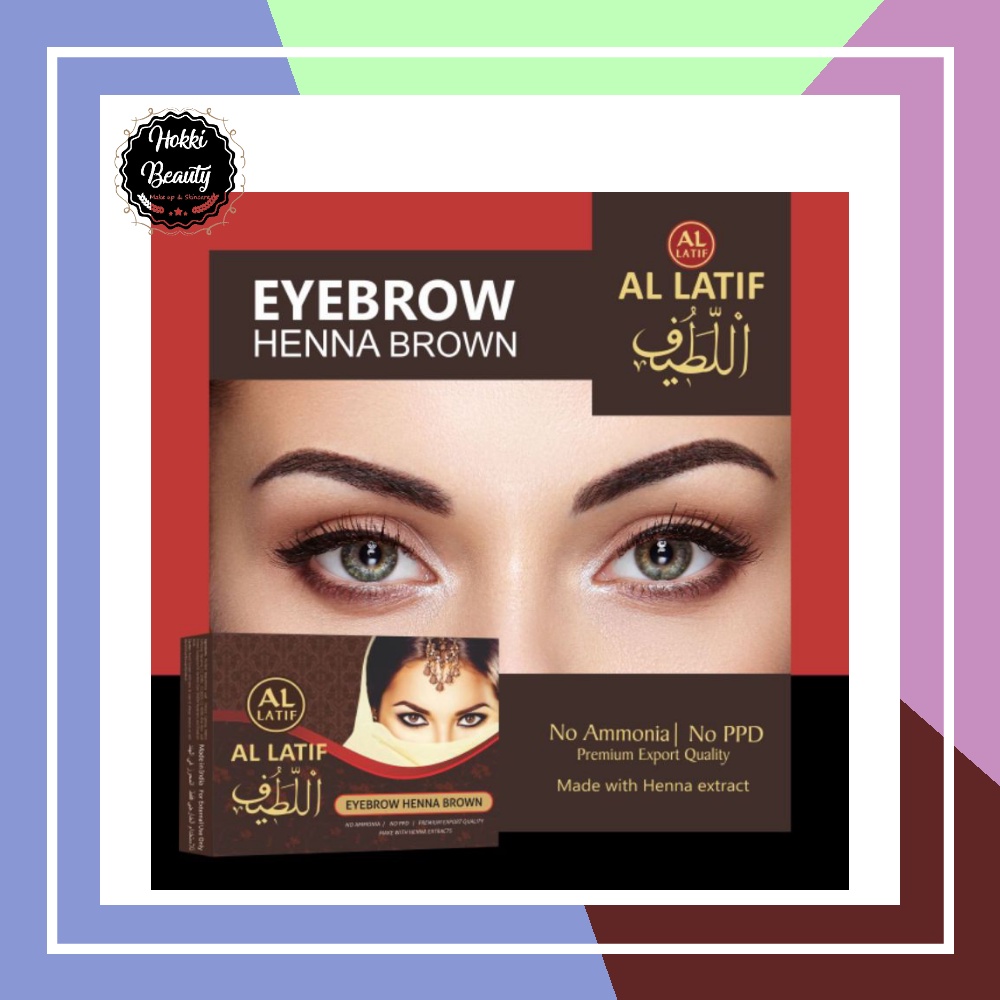 HENNA EYEBROW AL - LATIF BROWN PER BOX ISI 12PCS