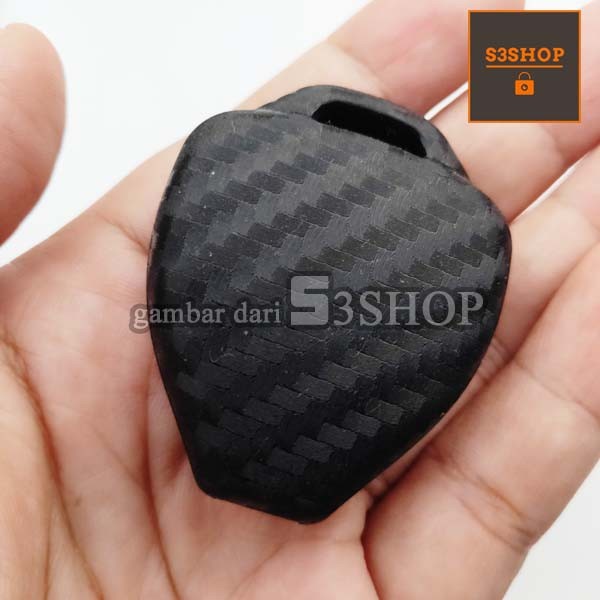 Sarung Kunci Silicon Rubber Case Fiber Carbon Toyota Key Yaris Avanza Vios Altis