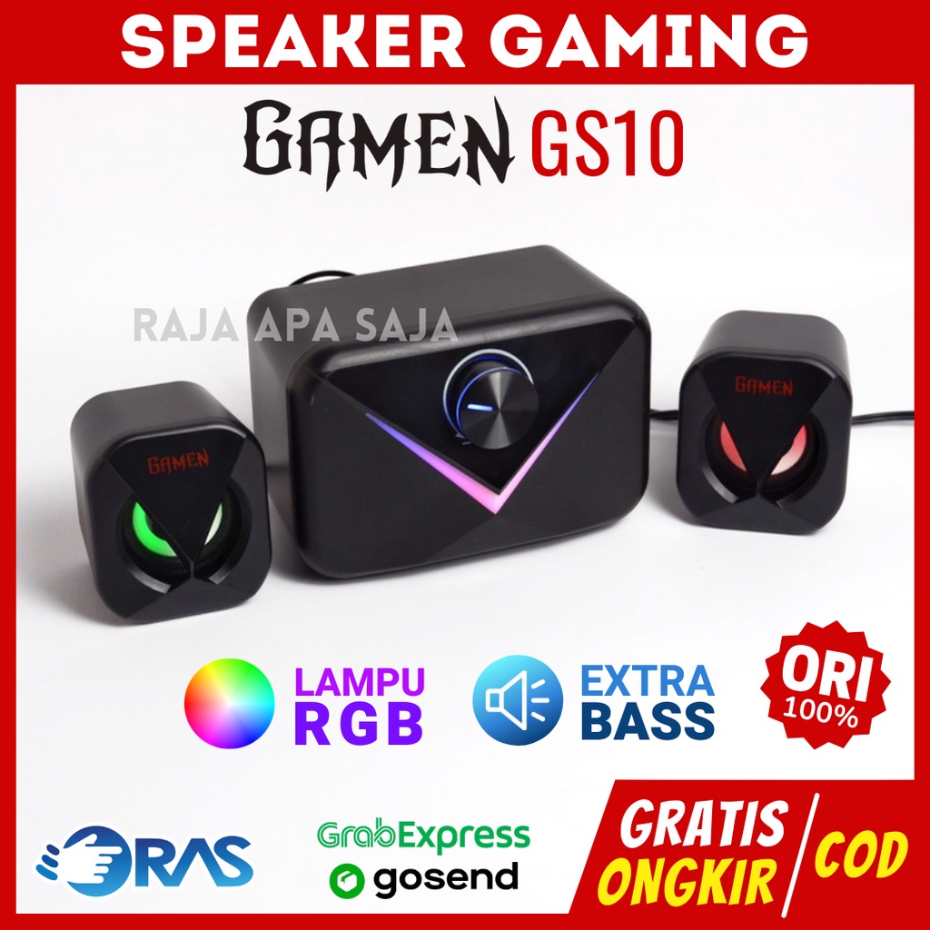 Jual SPEAKER GAMING RGB Full Bass Untuk TV Laptop Komputer PC Lampu LED