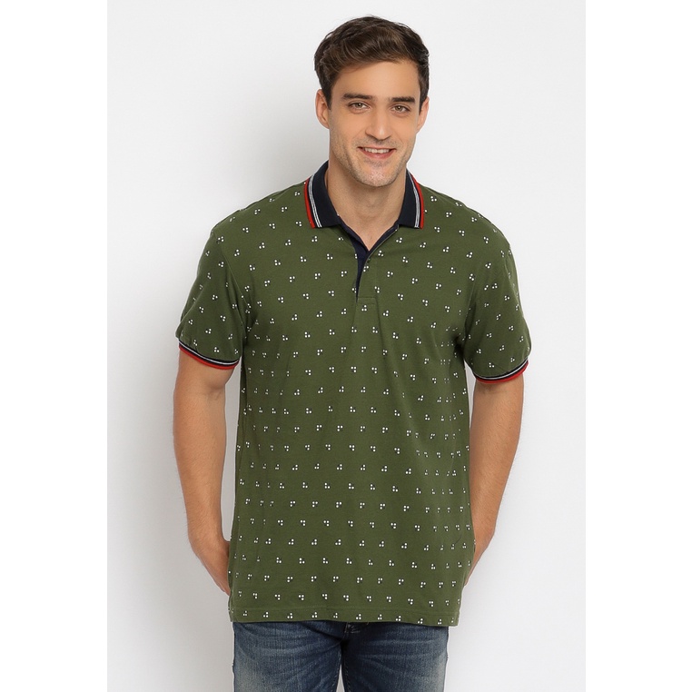 Kaos Polo Pria Poshboy Original Arley poloshirt print katun hijau