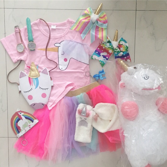 Setelan tutu unicorn import dress / baju pesta unicorn ...